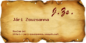 Jári Zsuzsanna névjegykártya